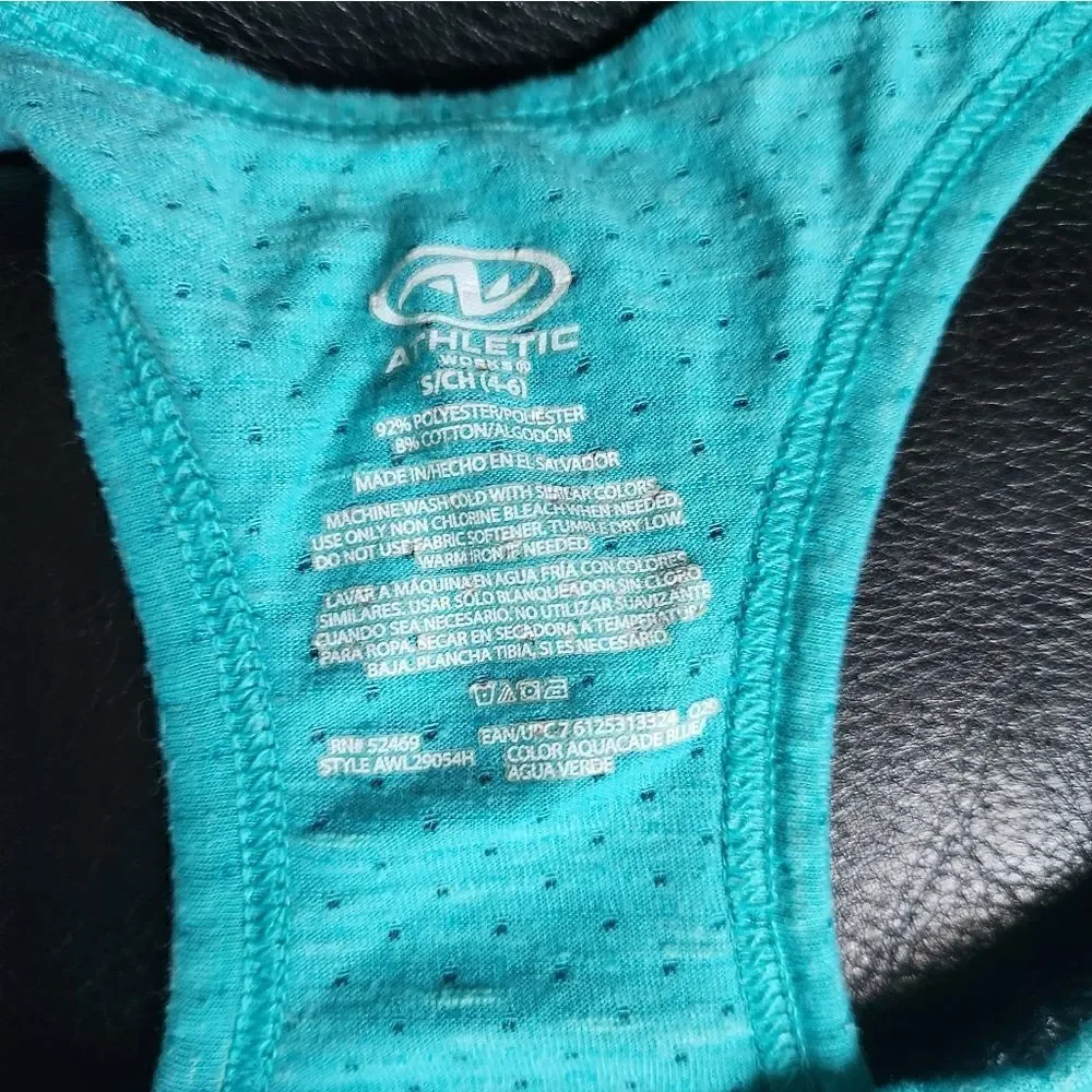💕SET Athletic Works S (4-6) aqua shorts & matching raserback tank